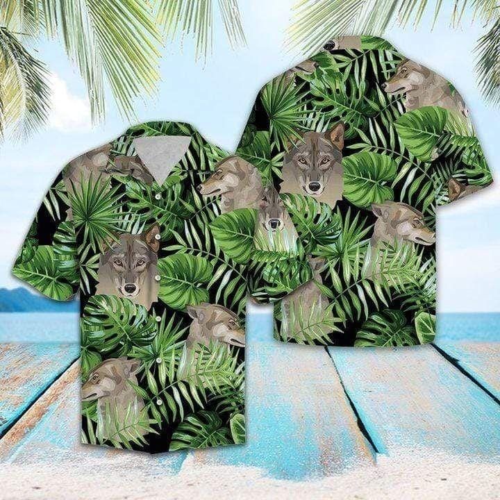 Felacia [Hawaii Shirt] Wolf Summer Vibe Tropical Hawaiian Aloha Shirts-ZX1881